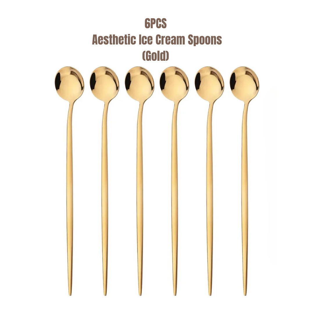 6pcs Aesthetic Ice Cream Spoons