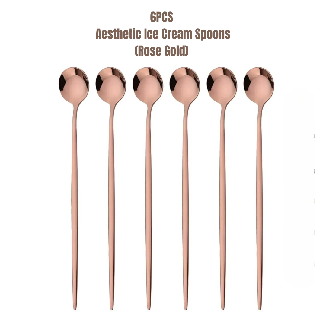 6pcs Aesthetic Ice Cream Spoons