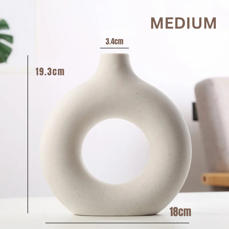 White Nordic Circular Vase