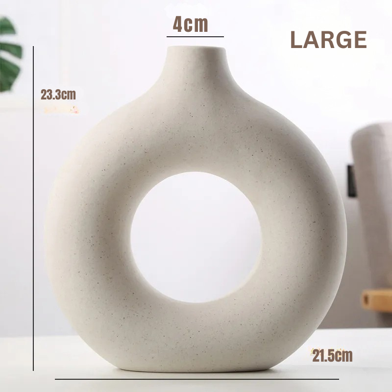 White Nordic Circular Vase