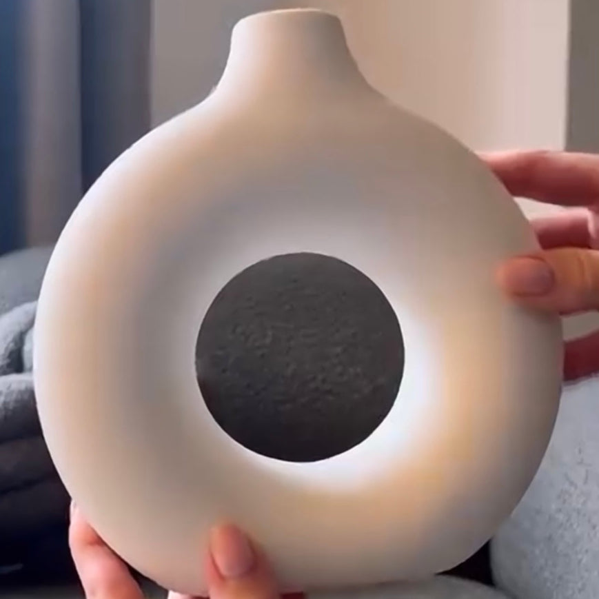 White Nordic Circular Vase