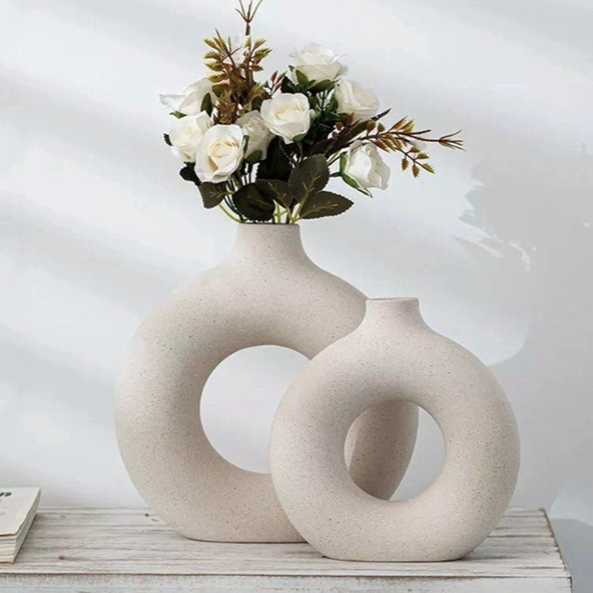 White Nordic Circular Vase