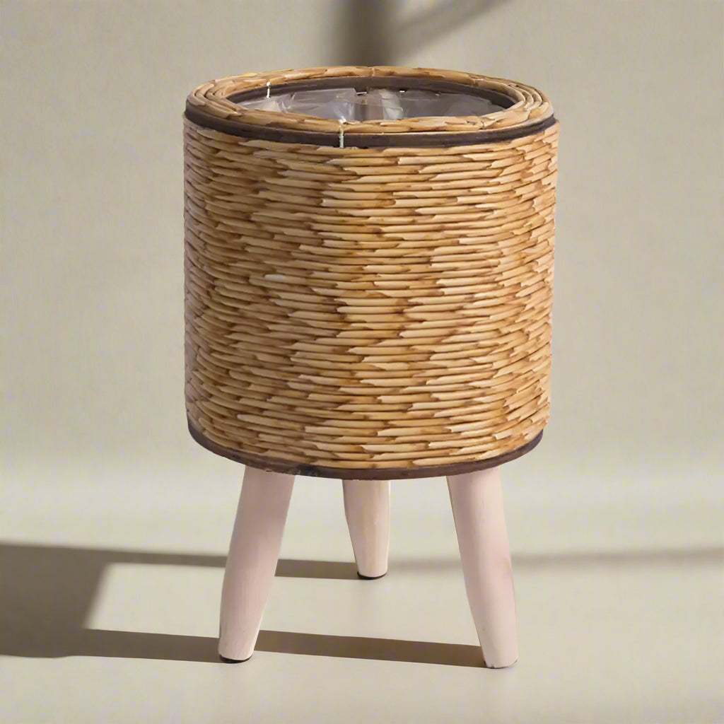 Small Cylinder Rattan Flower Pot