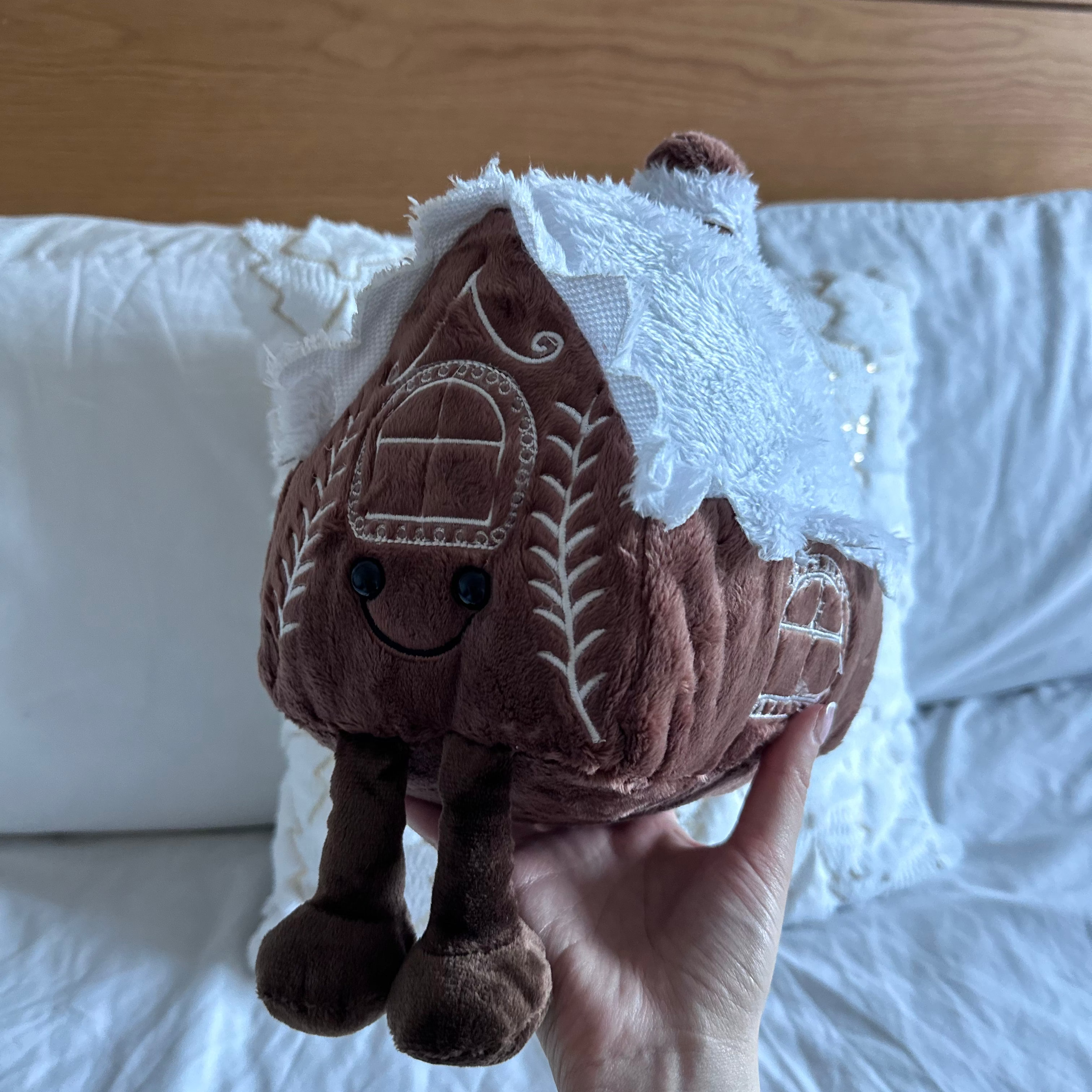Snowy House Christmas Plush Cushion