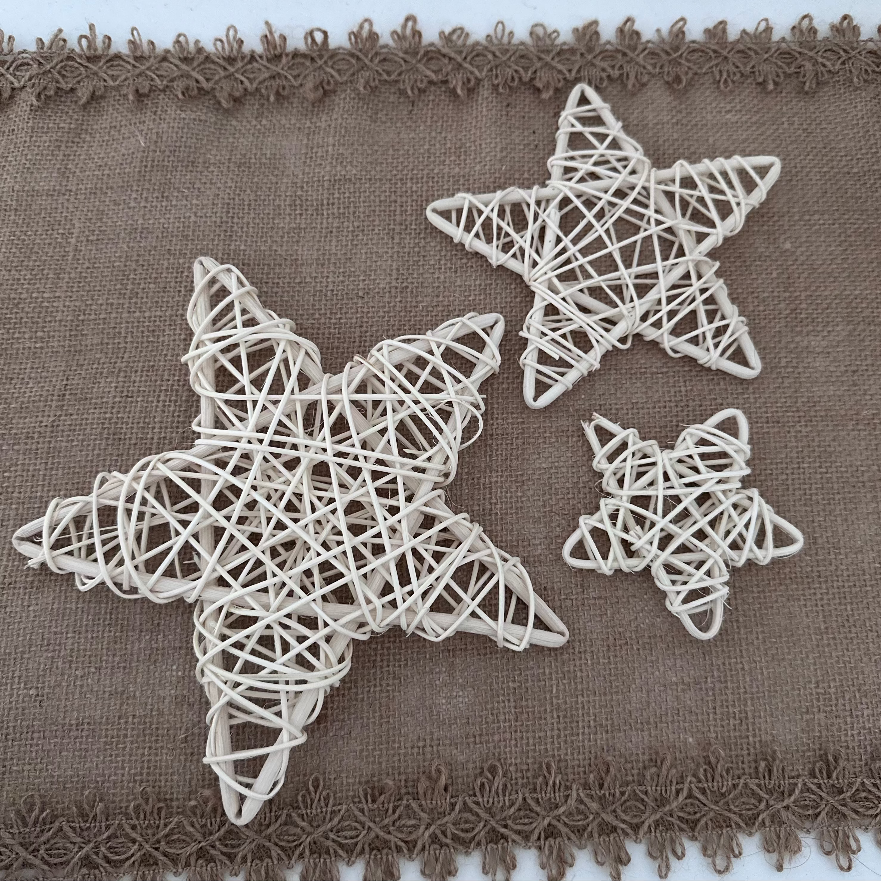 3pcs Rattan Christmas Stars