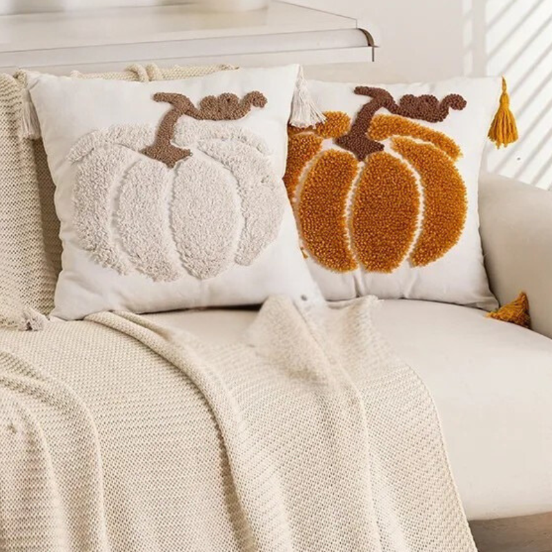 Minimalist Pumpkin Cushion Covers – Set of 2