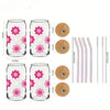 4pcs Pink Smiling Flower Glasses