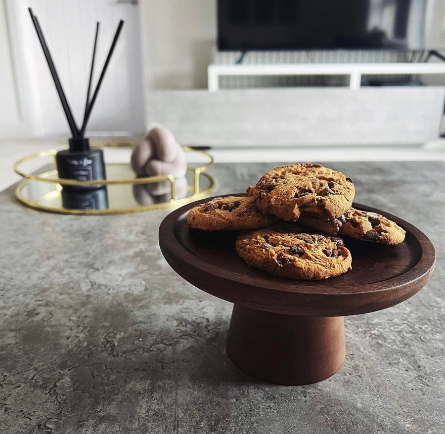 High Stand Wooden Cake Plate and Serving Tray