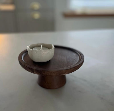 High Stand Wooden Cake Plate and Serving Tray