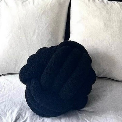 Hand-Woven Knotted Ball Pillow