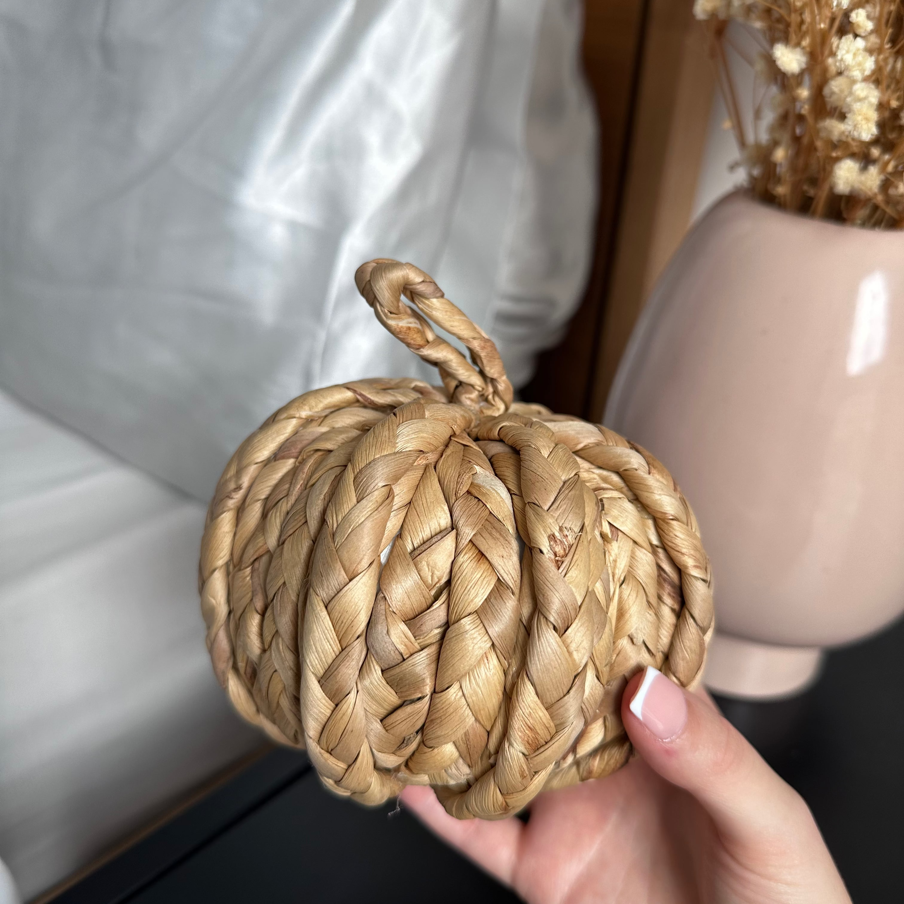 Hand Woven Straw Pumpkin