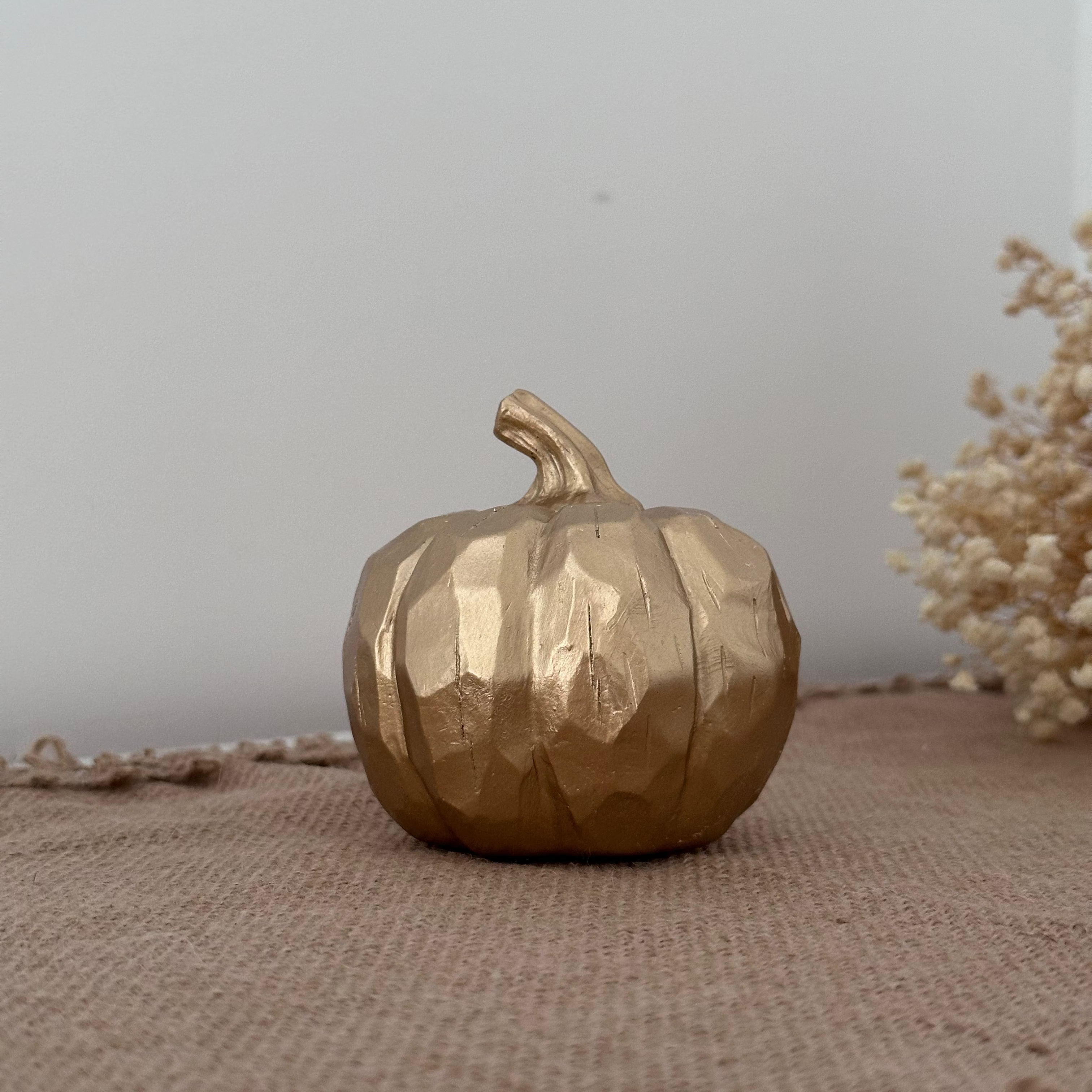 Golden Ember Pumpkin Sculpture