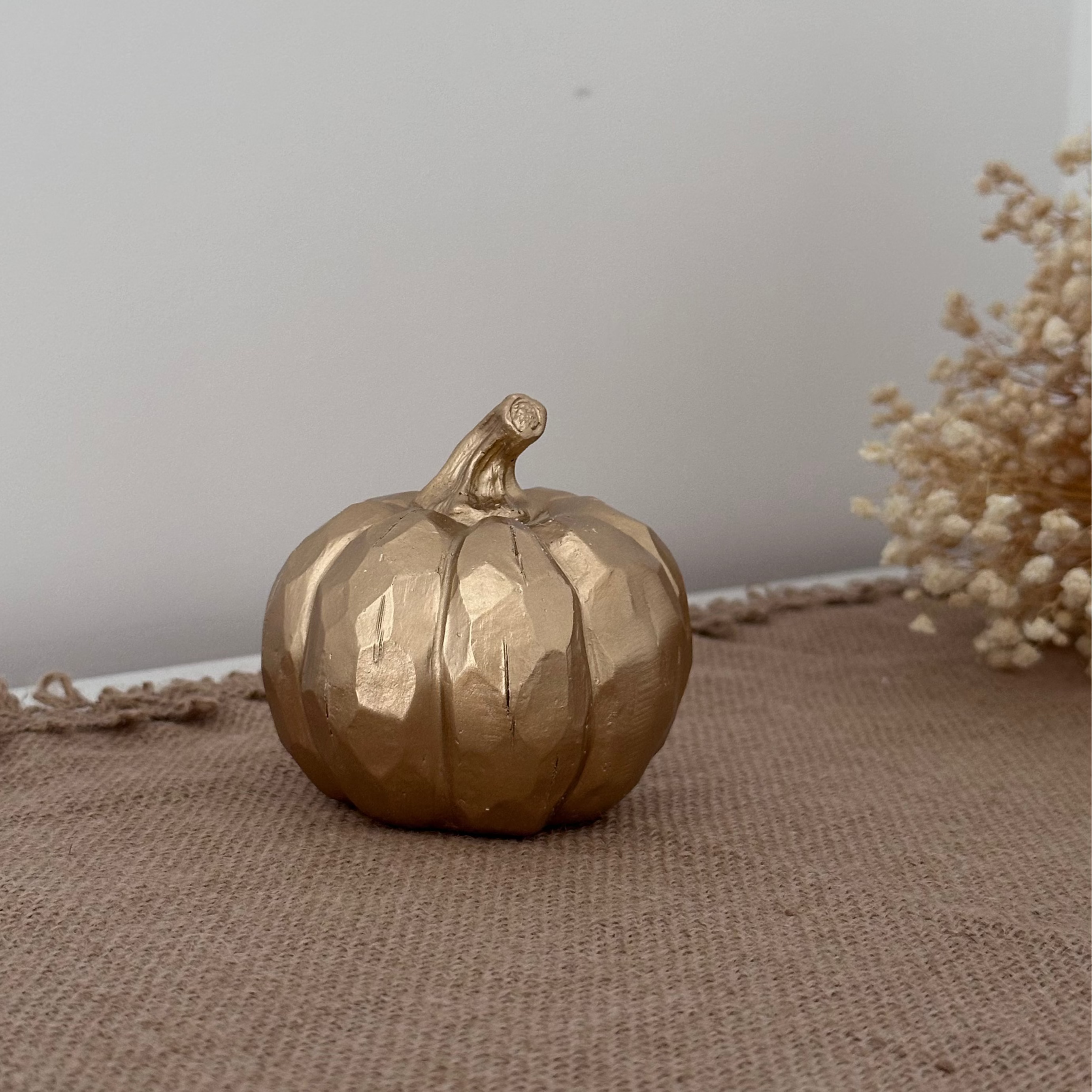 Golden Ember Pumpkin Sculpture