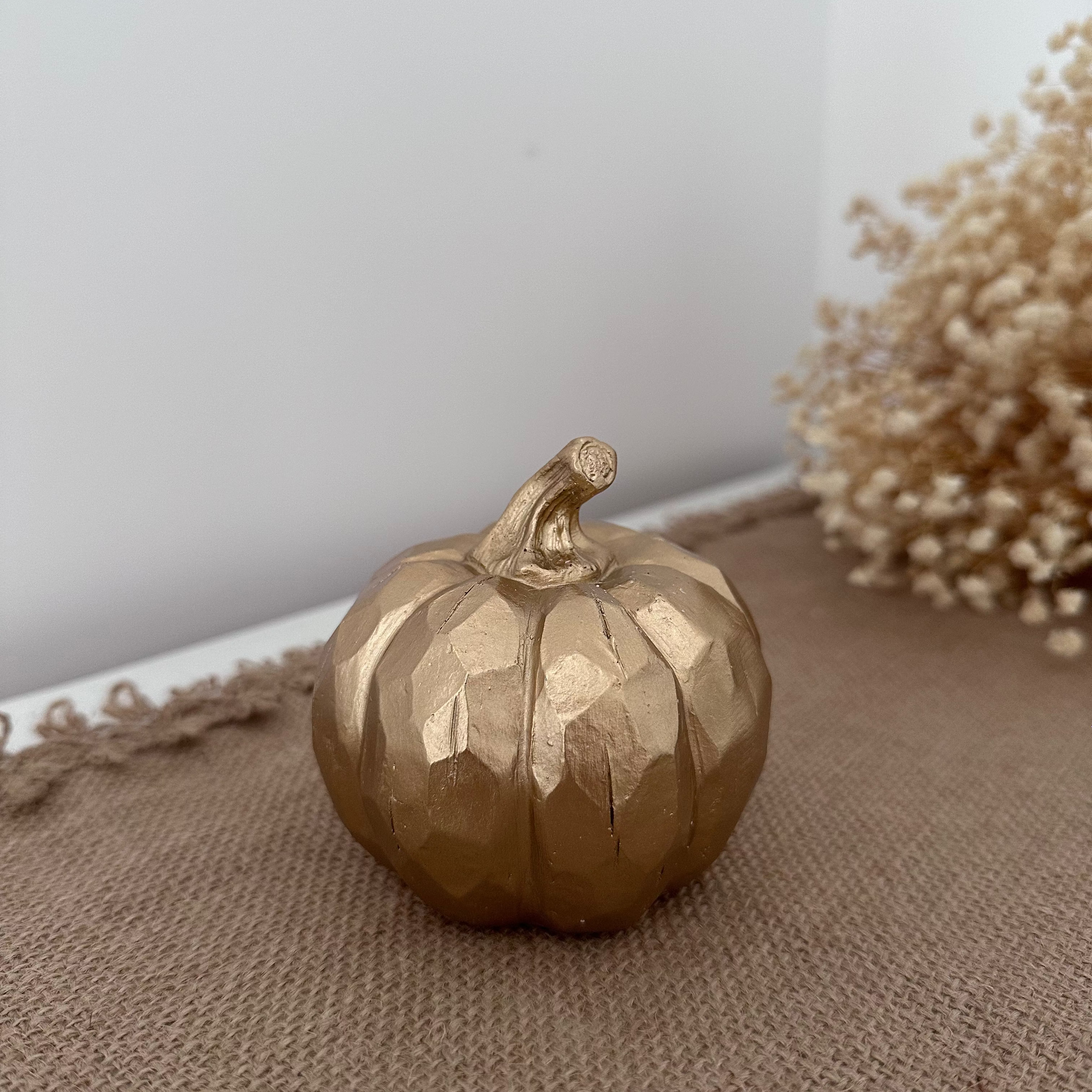 Golden Ember Pumpkin Sculpture