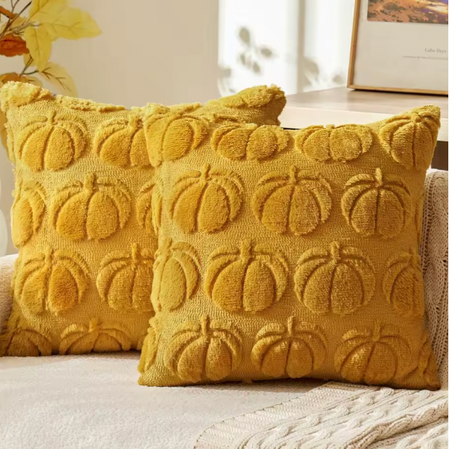2pcs Plush Pumpkin Cushion Covers