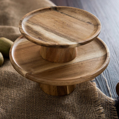 High Stand Wooden Cake Plate and Serving Tray