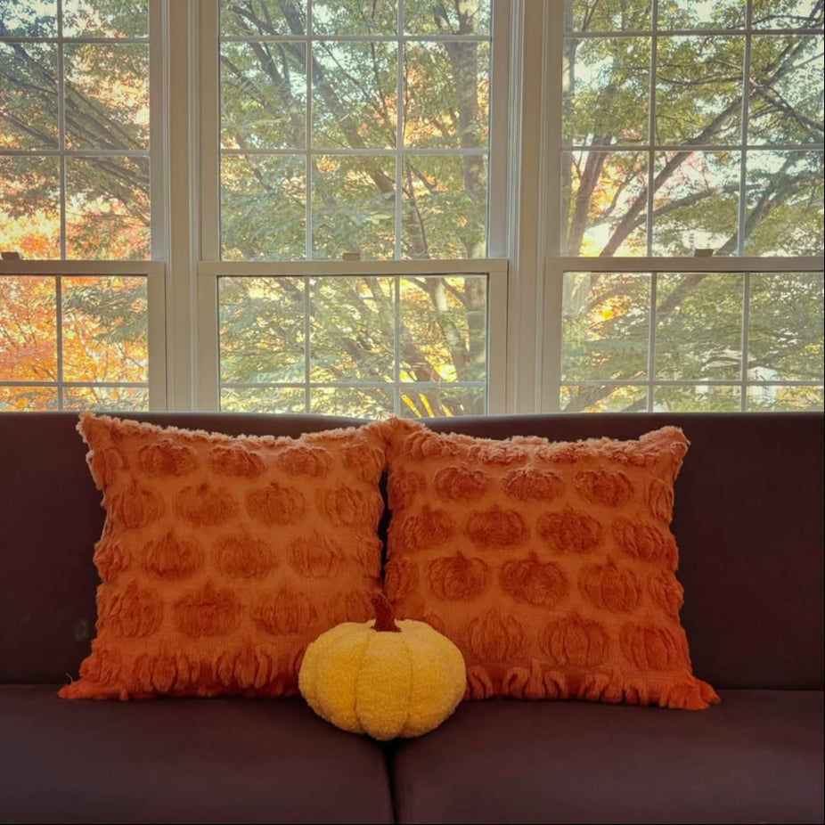 2pcs Plush Pumpkin Cushion Covers