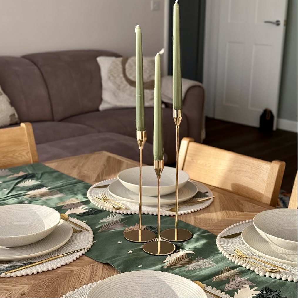 3pc Gold Candle Holders