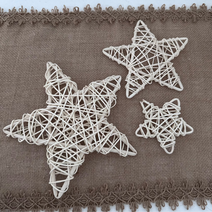 3pcs Rattan Christmas Stars